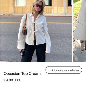 djerf avenue occasion top cream size m